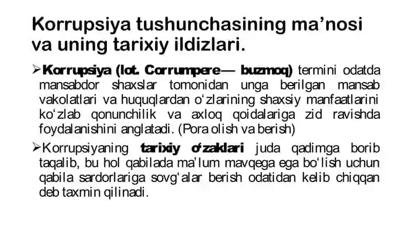 Korrupsiyaga qarshi kurashning jahon tajribasi 2
