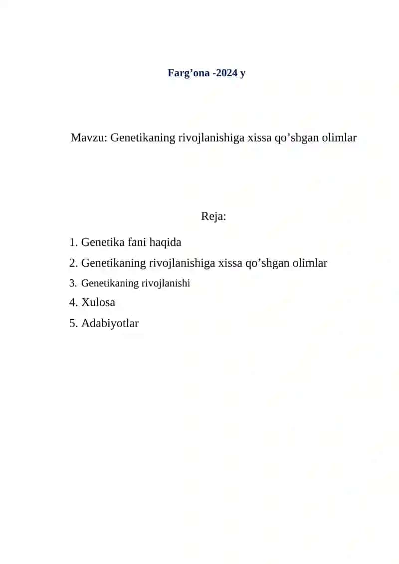 Genetikaning rivojlanishiga xissa qo’shgan olimlar 2