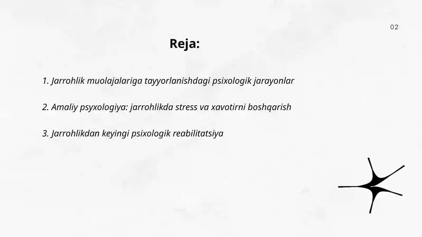 Jarrohlik boʻlimlaridagi bemorlar psixologiyasi masalalari 2