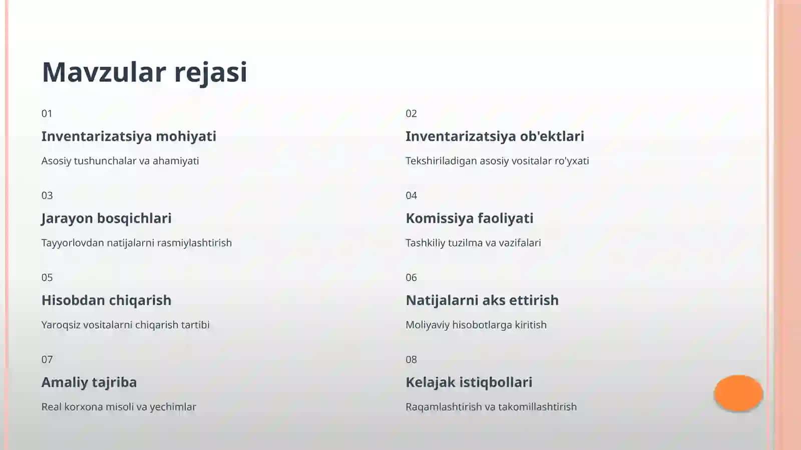 Asosiy vositalarni inventarizatsiya qilish va hisobda aks ettirish tartibi 2