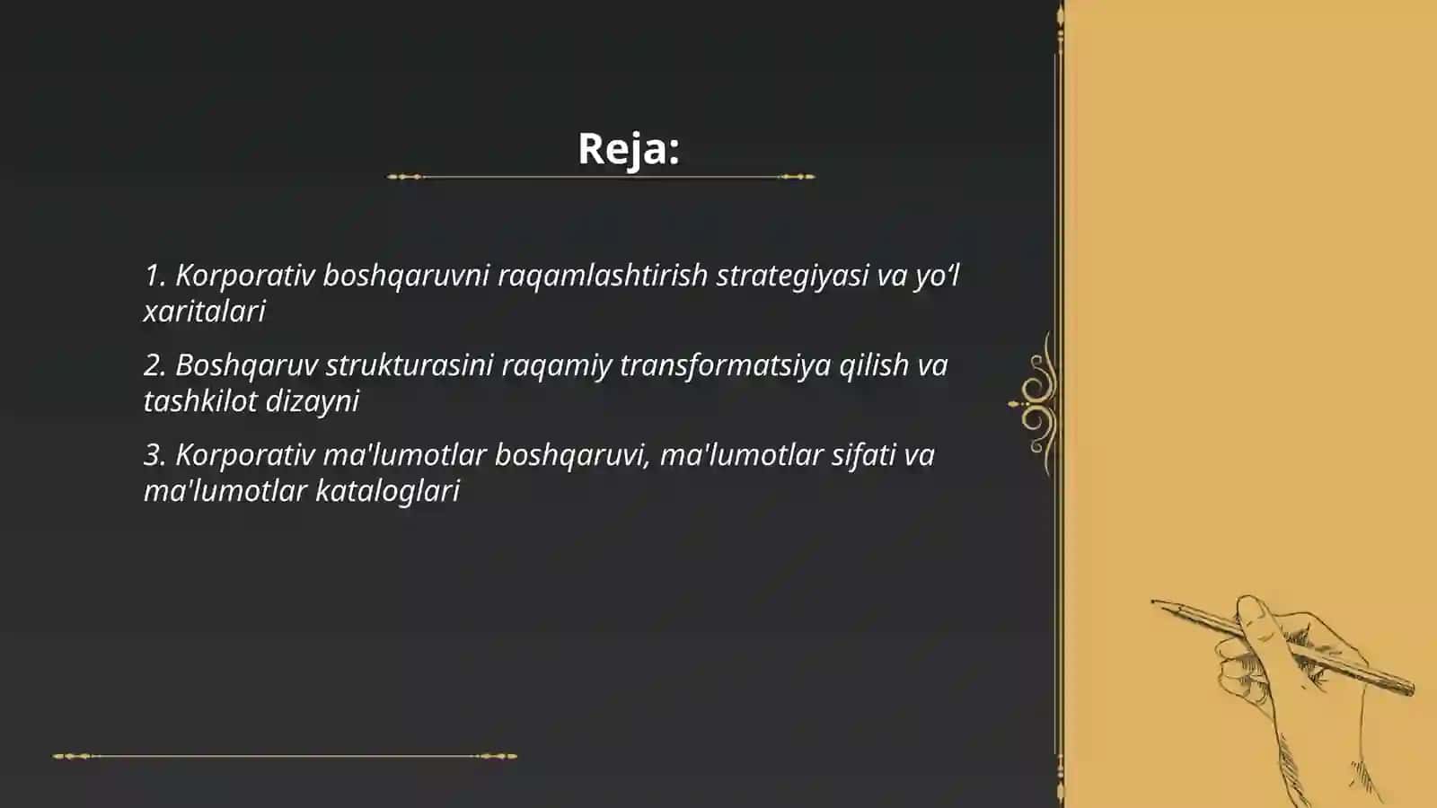 Korporativ boshqaruvni raqamlashtirish, zamonaviy texnologiyalar va tendensiyalar 2