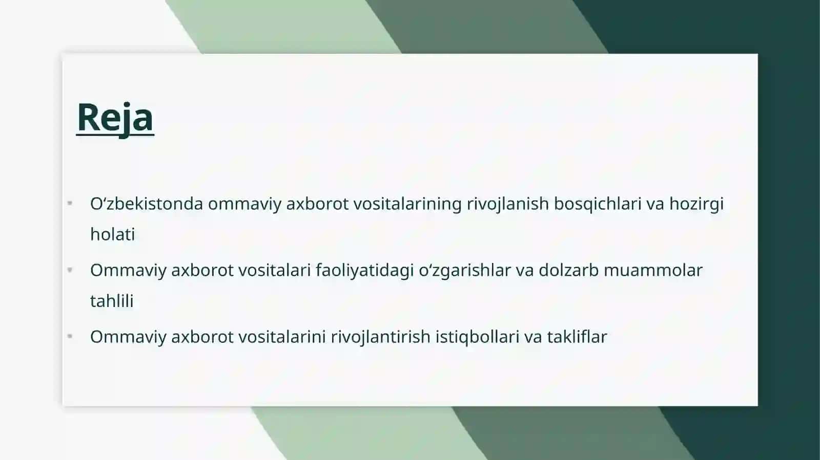 O'zbekiston OAV Rivojlanish Bosqichlari va Hozirgi Holati 2
