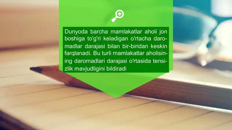Daromad tensizligi va uning darajasini aniqlash 2