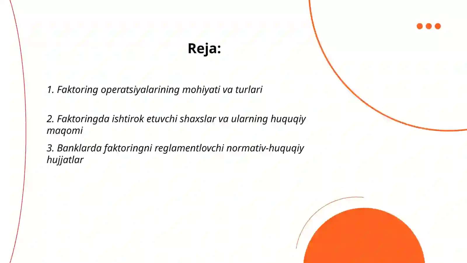 Banklarda faktoring operatsiyalarini buxgalteriya hisobi 2