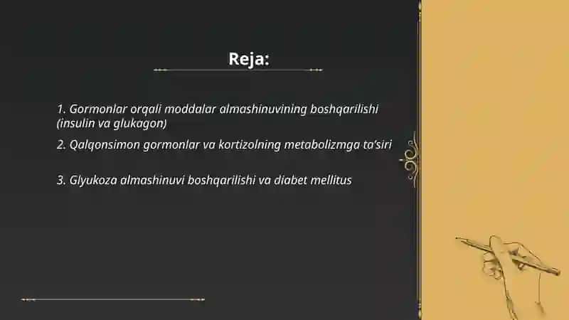 Moddalar almashinuvining boshqarilishi va ularning buzilishi 2
