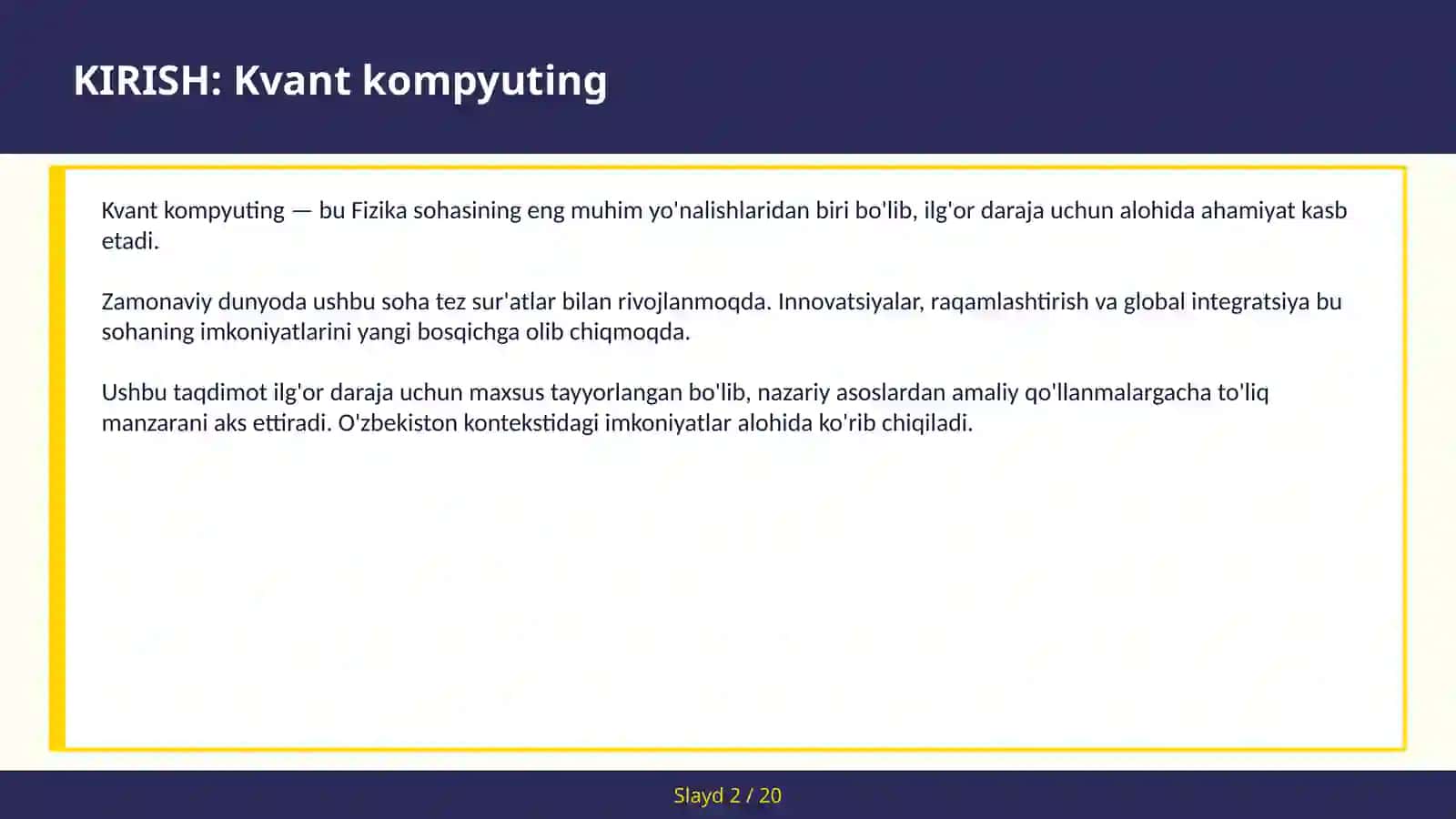 KIRISH: Kvant kompyuting 2