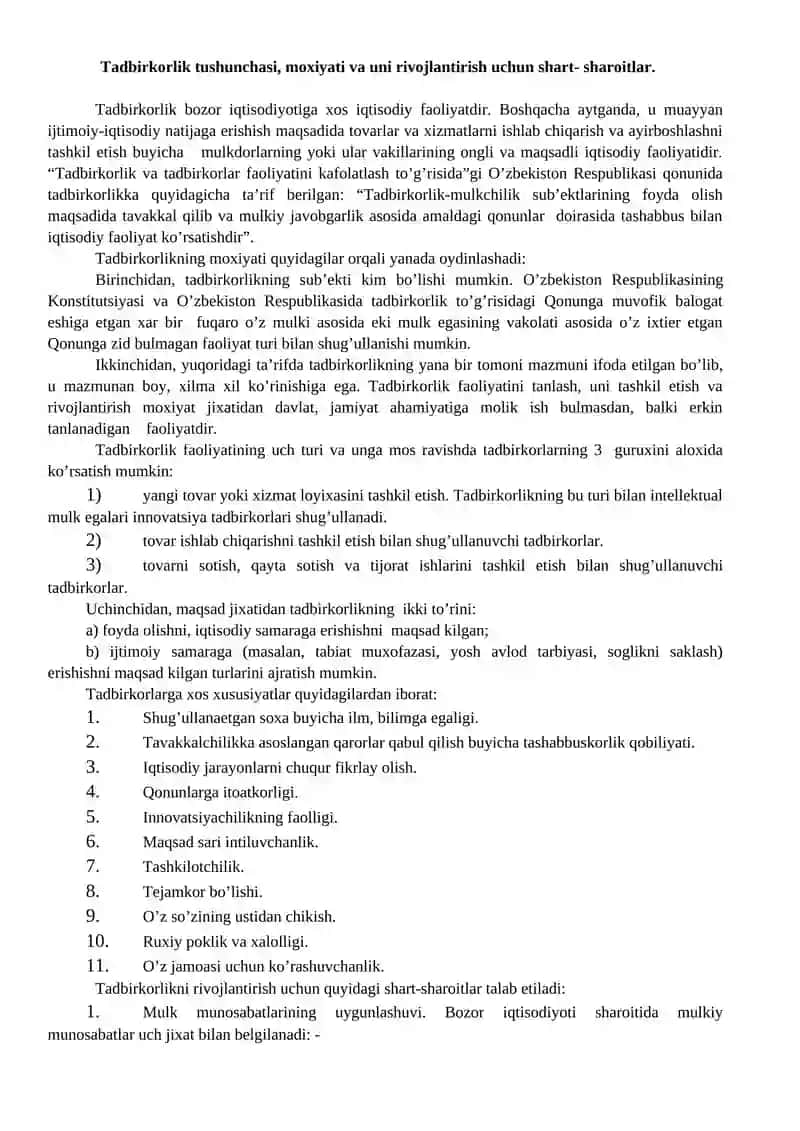 Tadbirkorning ma’naviy fazilatlari 2