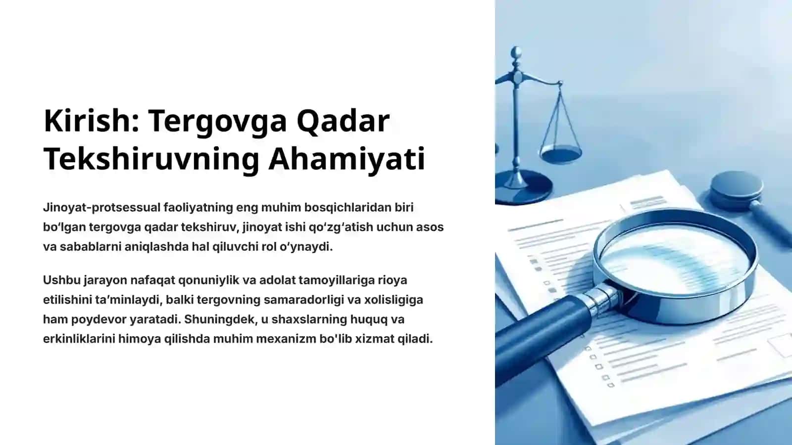 Jinoyat Protsessida Tergovga Qadar Tekshiruv O‘tkazish Masalasi 2