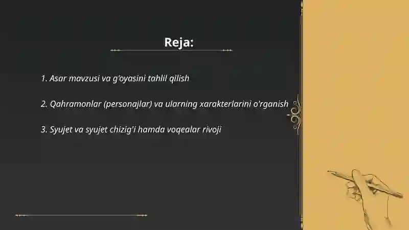 Badiiy asar matni tahlili 2