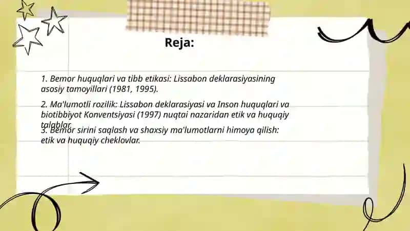 Bemor huquqlari va bu borada etik va huquqiy jihatlarning o'zaro bog'liqligi 2