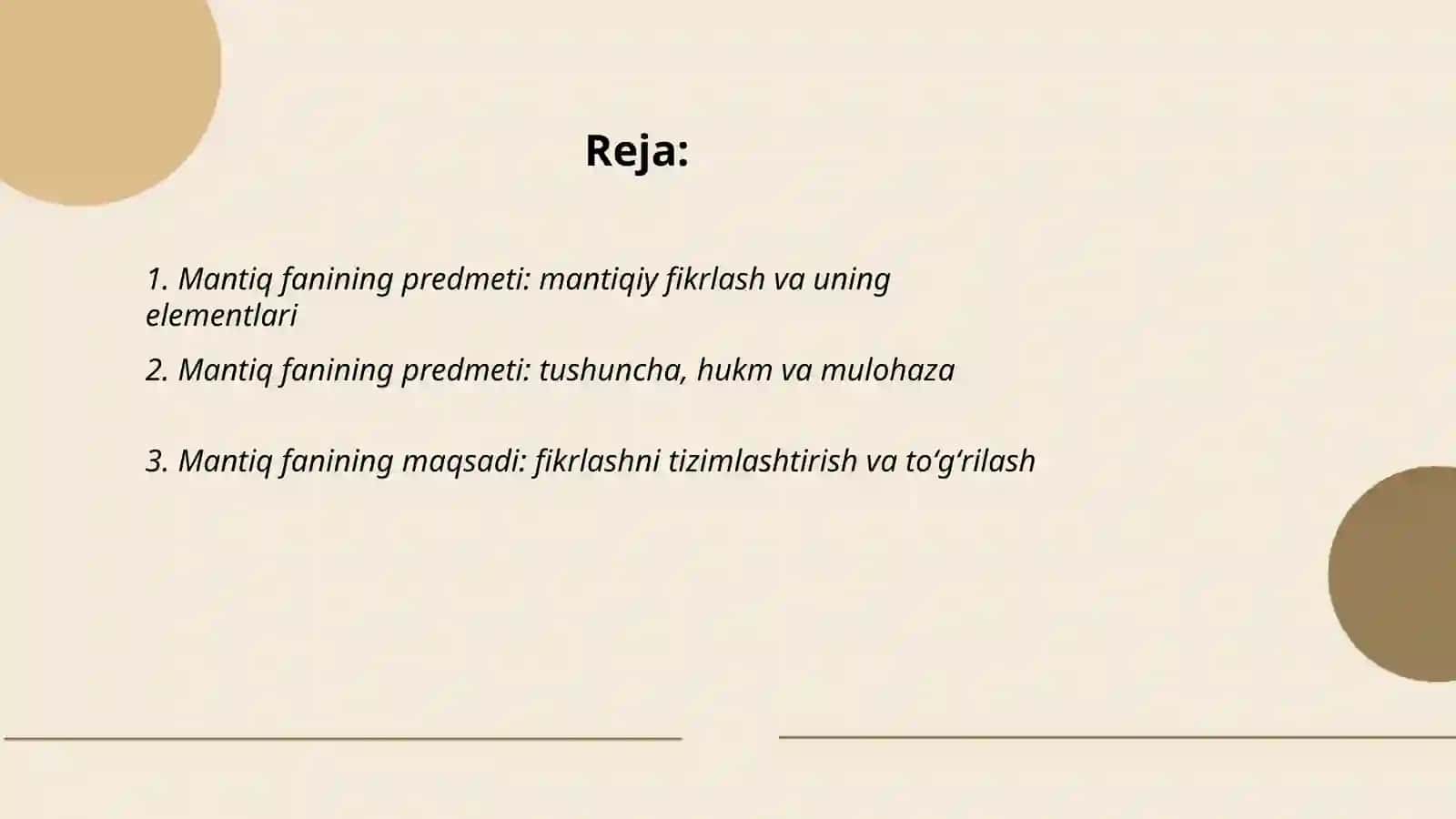 Mantiq fanining predmeti, maqsadi va vazifalari 2