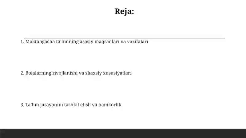 Maktabgacha taʼlim tashkilotlarining asosiy maqsadlari 2