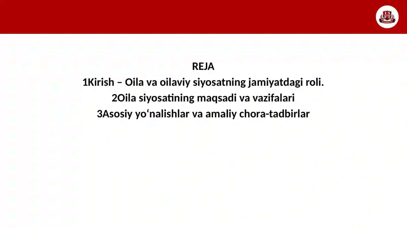 O'zbekistonda maqsadga yo'naltirigan oila siyosati 2