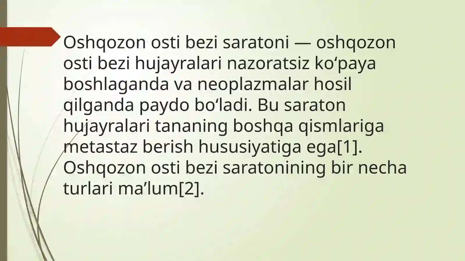 Oshqozon osti bezi saratoni 2