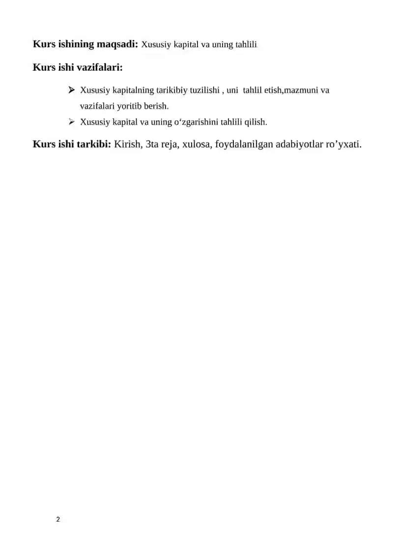 Xususiykapital va uning tahlili 2
