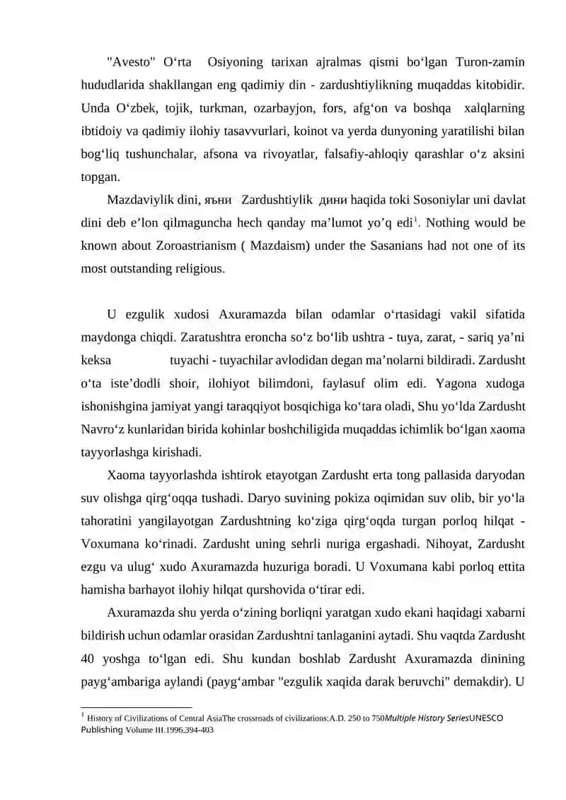 Avesto va zardushdiylik ta'limoti 2