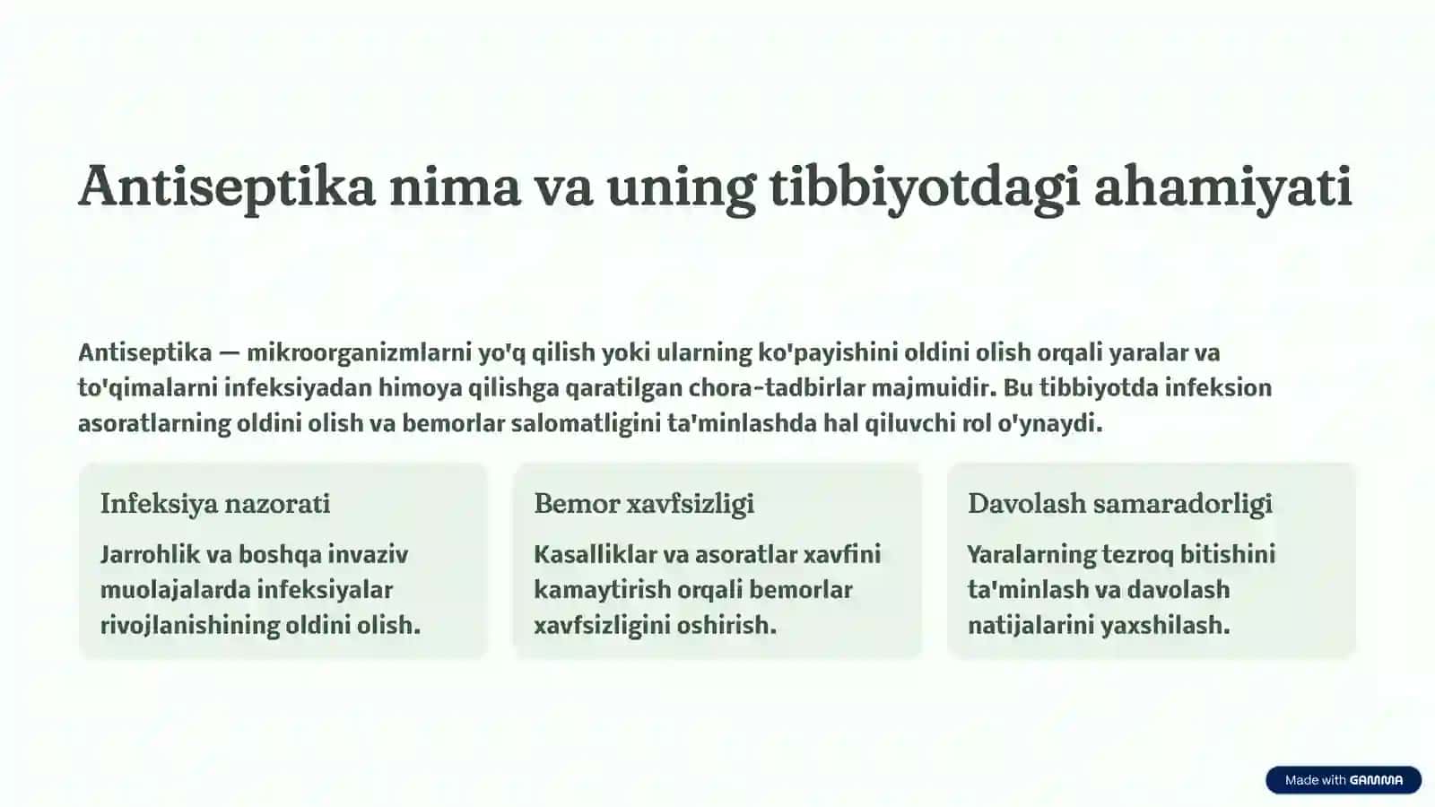 Mexanik va Fizik Antiseptika Usullari: Asosiy Tushunchalar 2