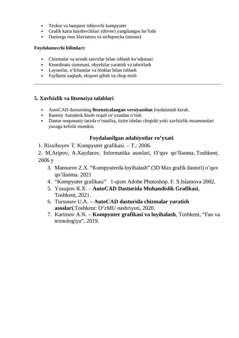 AutoCAD dasturi 2