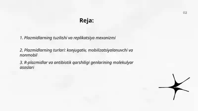 Plazmidlarning tuzilishi va replikatsiya 2