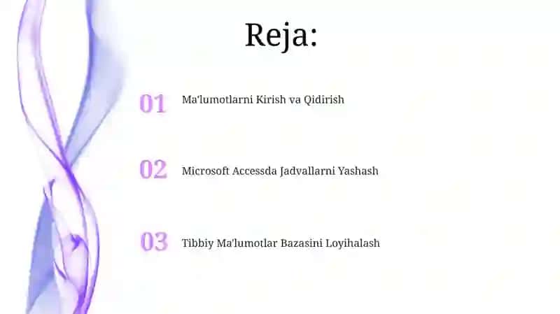 Tibbiy Ma'lumotlar Bazasini Loyihalash 2