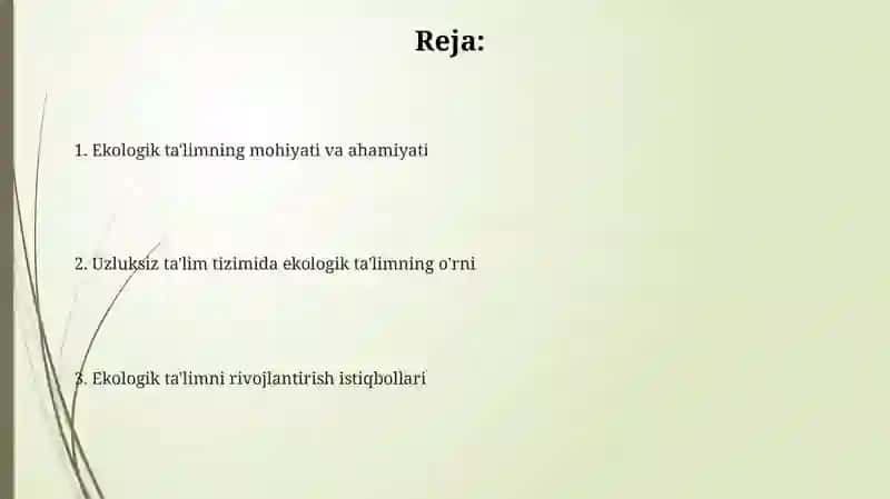 Ekologik ta'lim konsepsiyasi 2