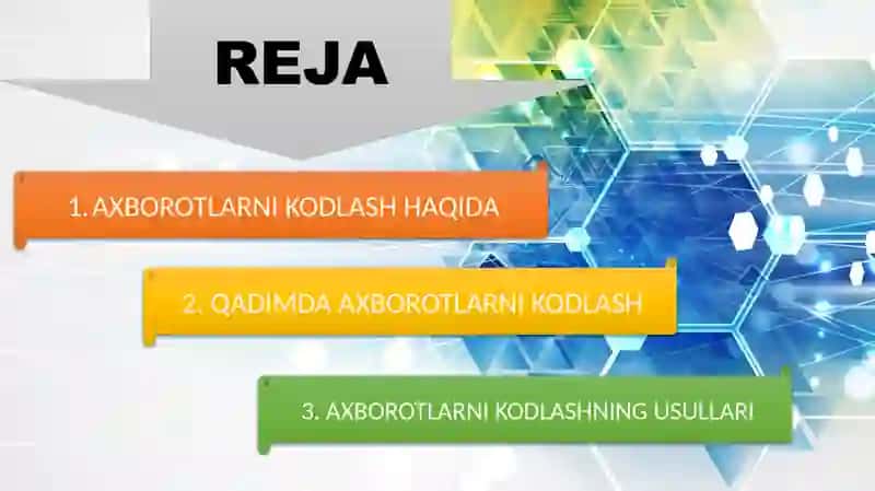 Axborotlarning to’g’ri, teskari, to’ldiruvchi va modifikatsiyalashgan kodlari. 2
