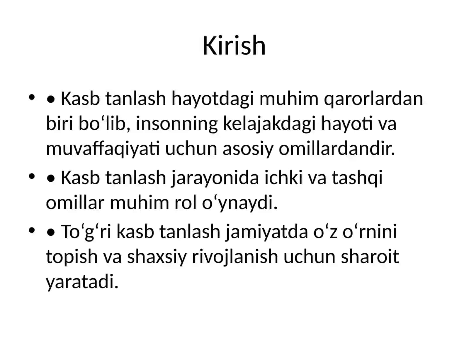 Kasb tanlashga ta'sir etuvchi omillar 2
