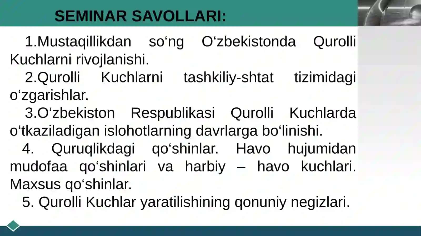 O‘zbekiston respublikasi qurolli kuchlarining yaratilishi 2