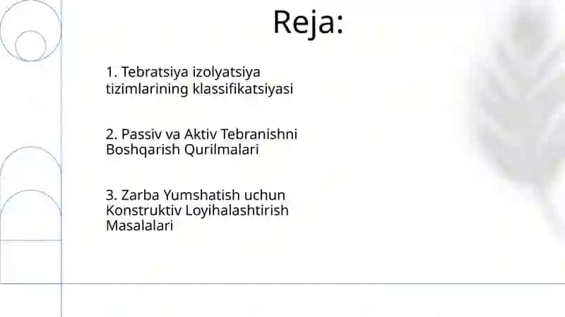Tebratsiya izolyatsiya tizimlarining klassifikatsiyasi 2