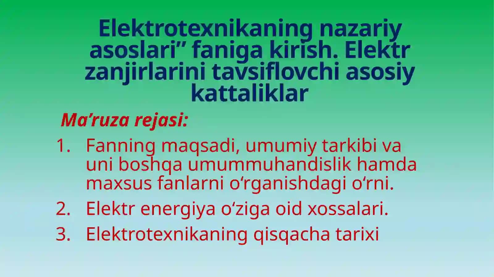 ELEKTROTEXNIKANING NAZARIY ASOSLARI 2