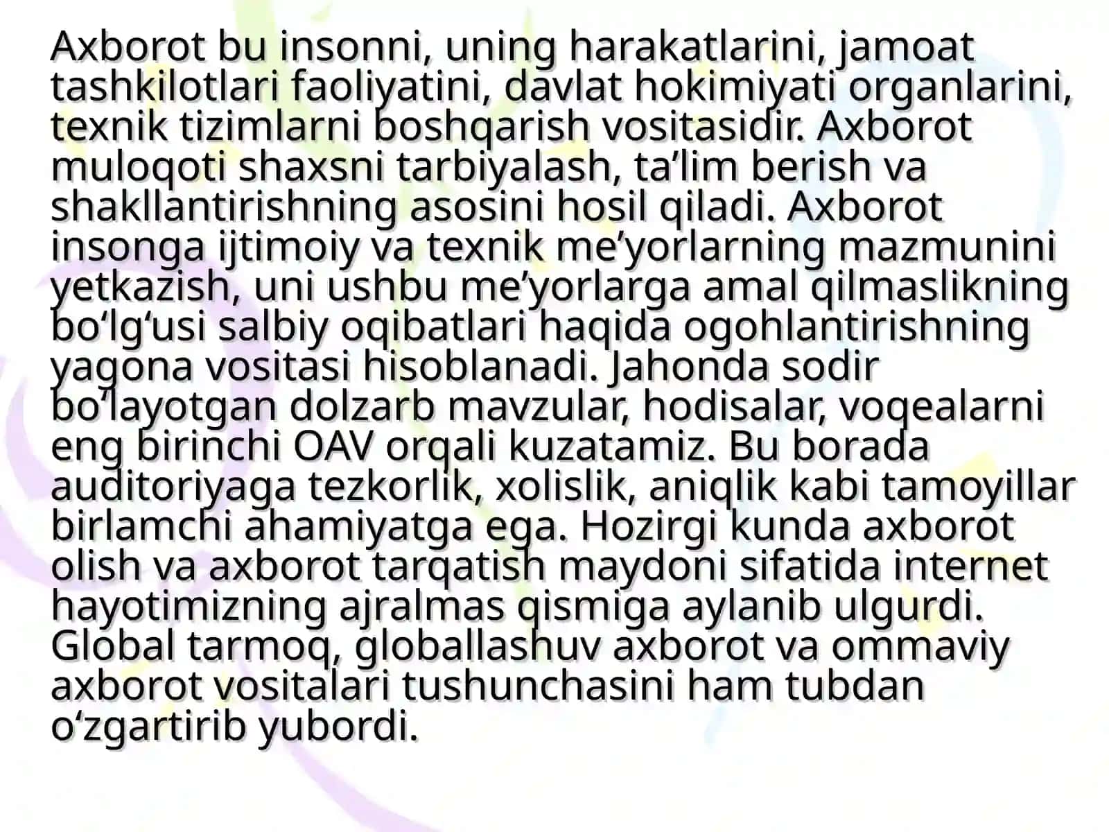 MEDIA VA AXBOROT SAVODXONLIK TUSHUNCHASI 2