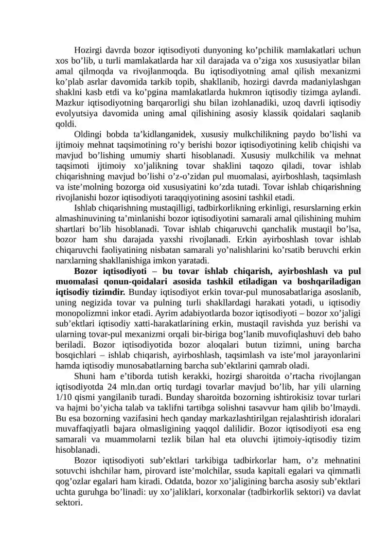O’zbekistonda milliy bozorning shakllantirish vazifalari 2