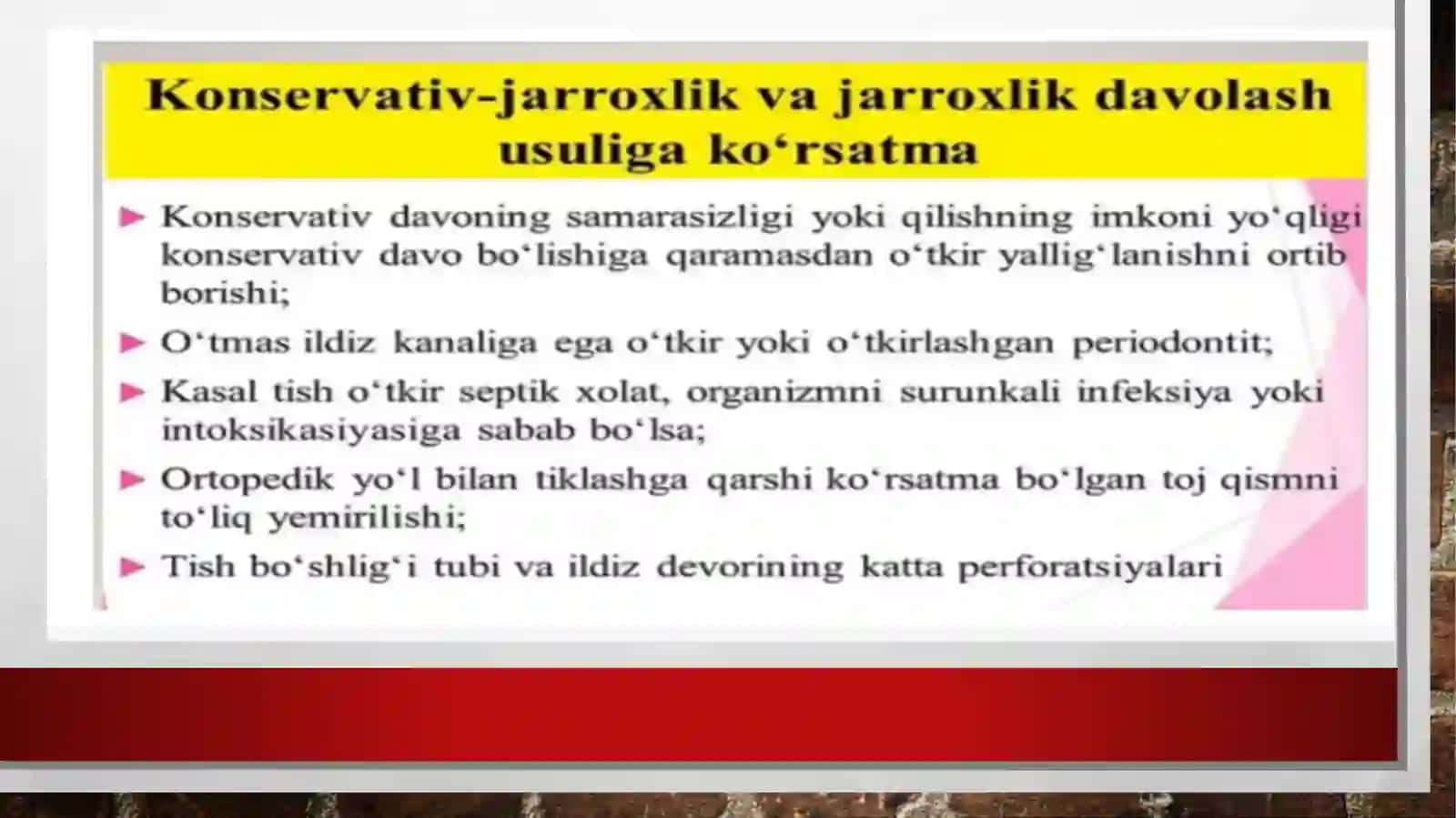 Surunkali periodontitni konservativ va hirurgik davolash 2