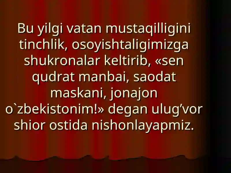 Sen Qudrat Manbai, Saodat Maskani Jonajon O'zbekistonim 2