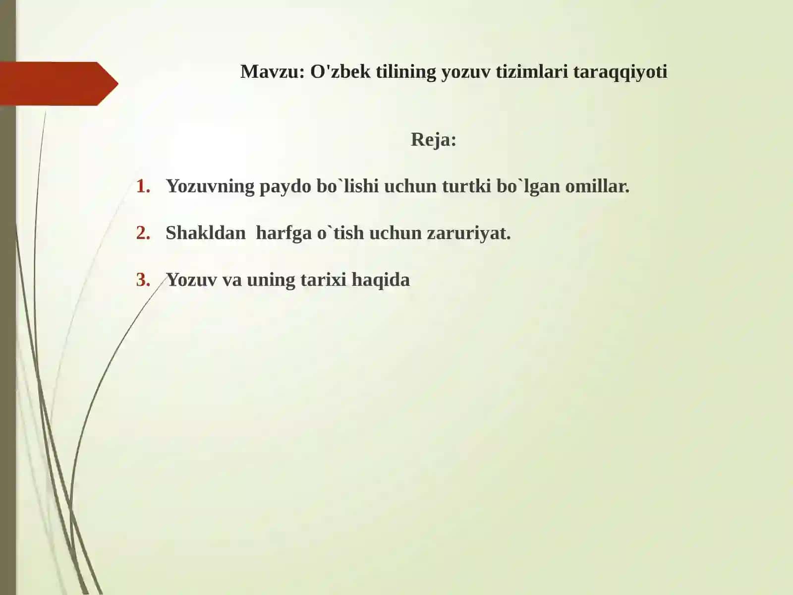 O'zbek tilining yozuv tizimlari taraqqiyoti 2