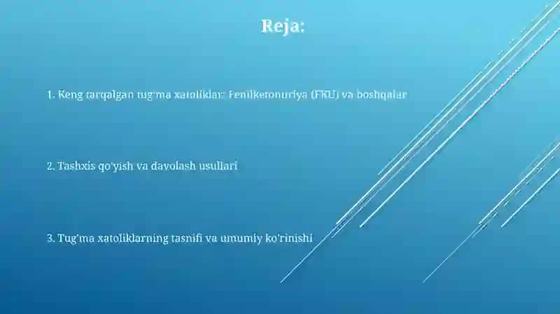 Aminokislotalar almashinuvi ning tugʻma kasalliklari 2