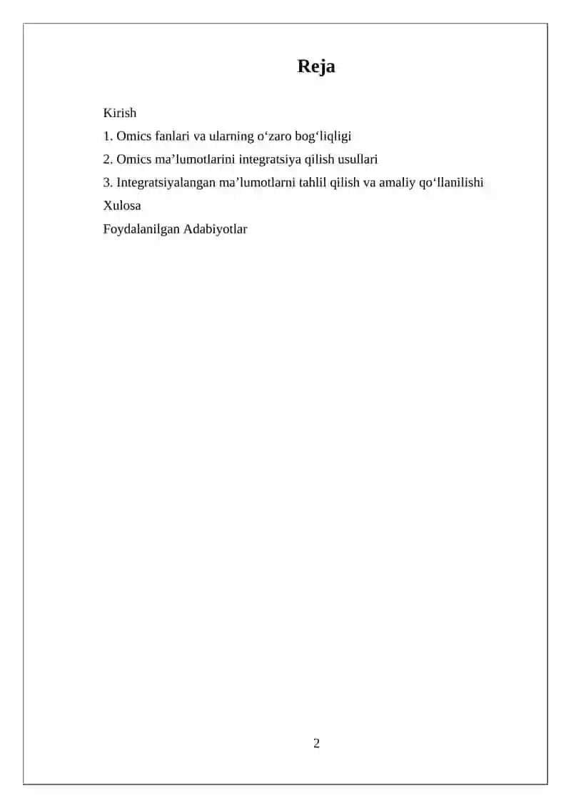Omics Ma'lumotlari Integratsiya Gilish: Genomika, Proteomika, va Metabolomika 2