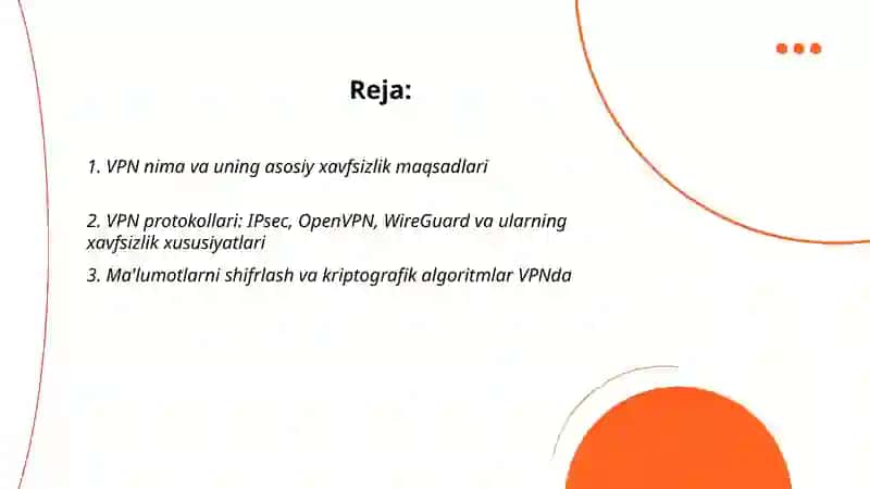 Virtual xususiy tarmoqlar (vpn) va ularning xavfsizlik imkoniyatlari 2