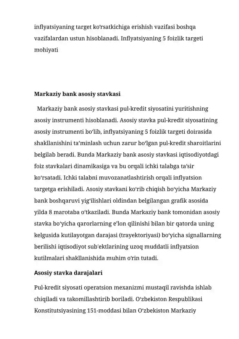 Pul-kredit siyosatining asosiy tamoyillari 2