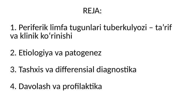 Periferik Limfa Tug'unlari Tuberkulyozi 2