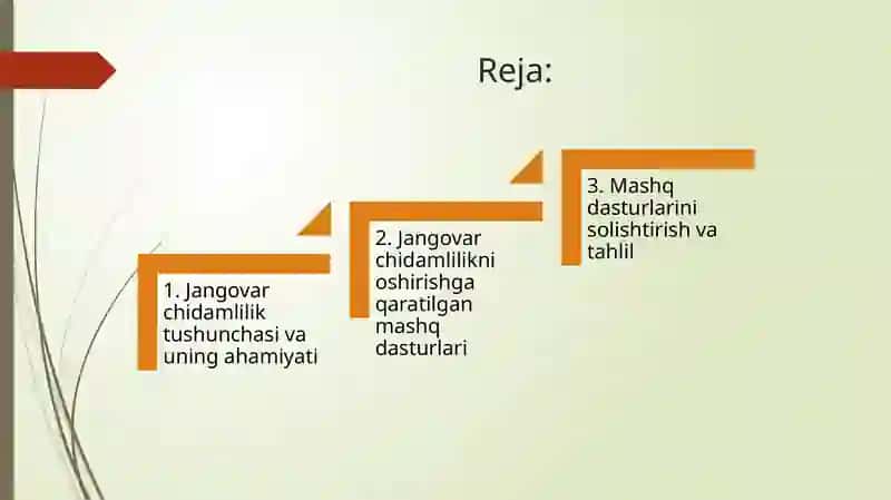 Oʻyinchilarning jangovar chidamliligini oshirish boʻyicha mashq dasturlarini solishtirish 2