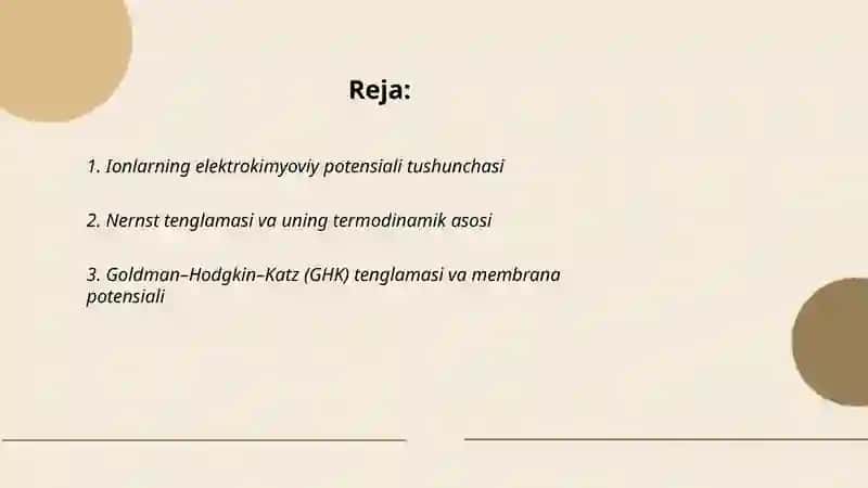 Membrana ionli nazariyasi 2