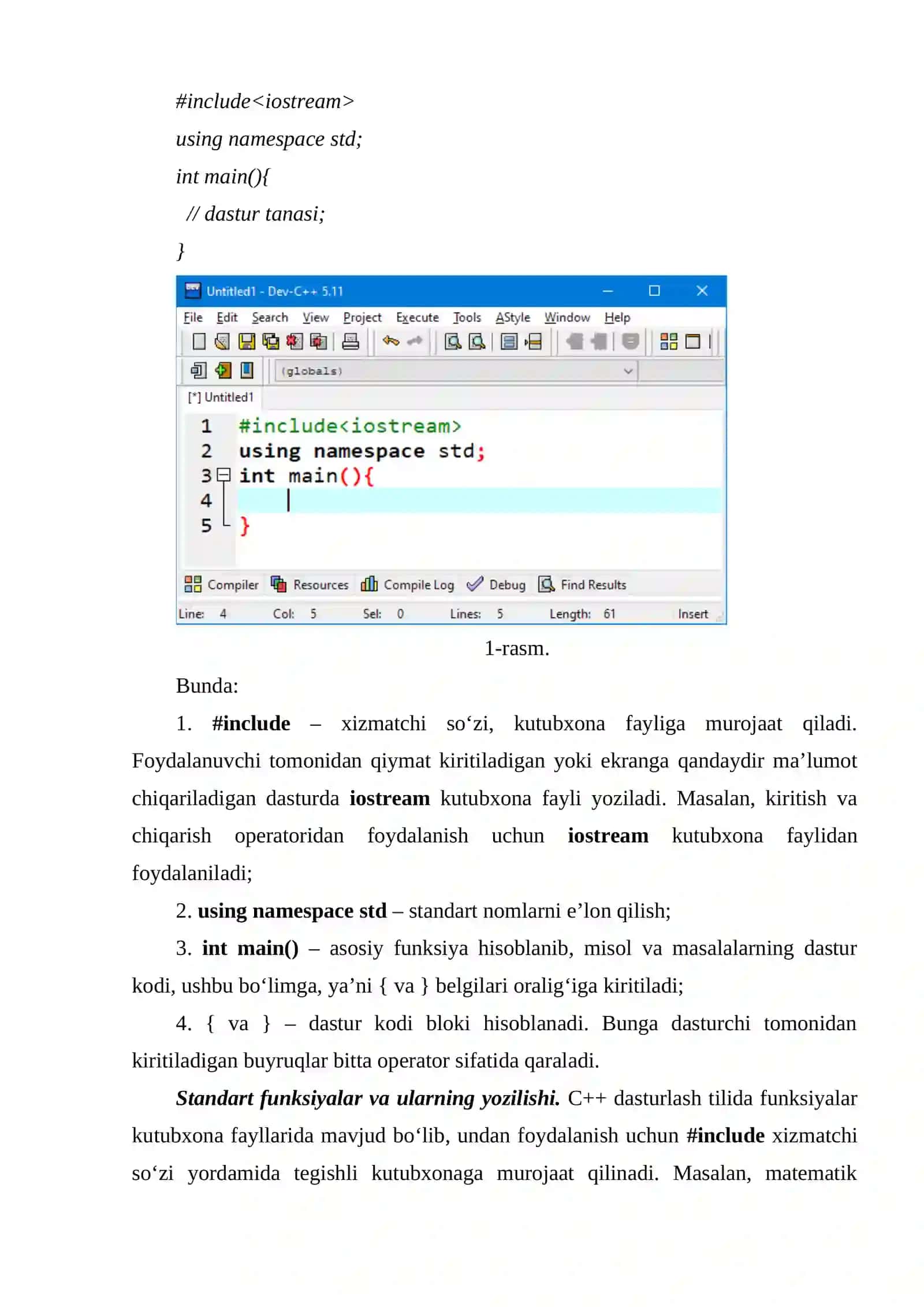 C++ dasturlash tilida chiziqli jarayonlarni dasturlash 2