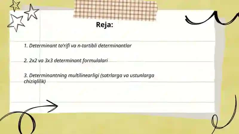 Determinant va ularning xossalari 2