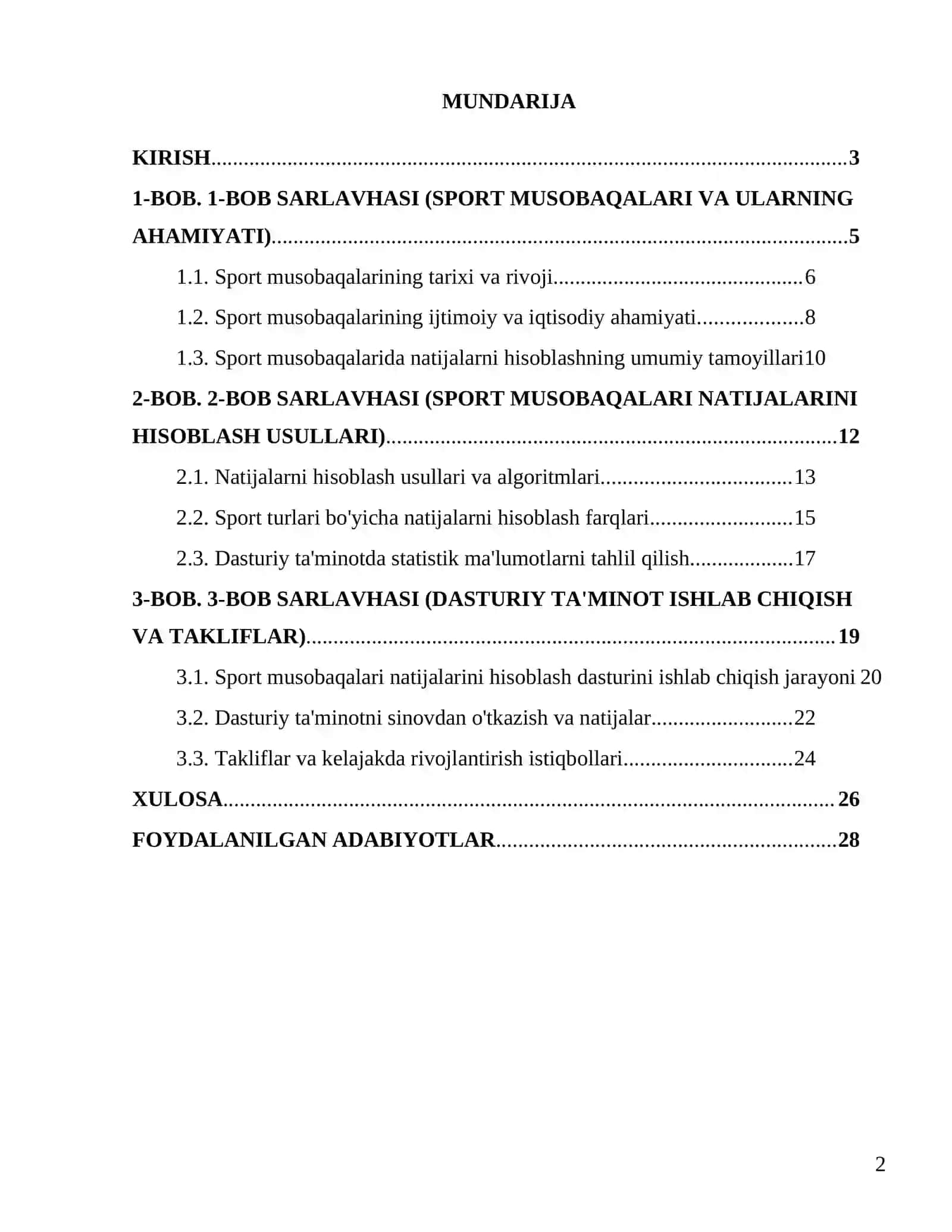 Sport musobaqalari natijalarini hisoblash dasturi 2