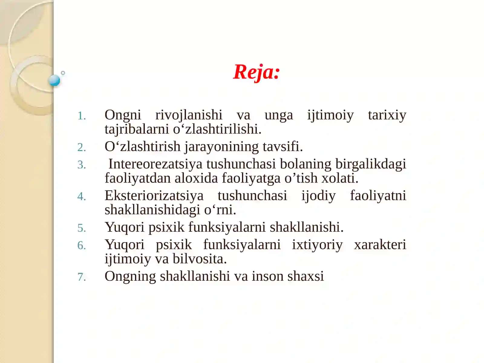 Inson psixikasi oning to'g'rizontog'enezdari vojlanishi 2