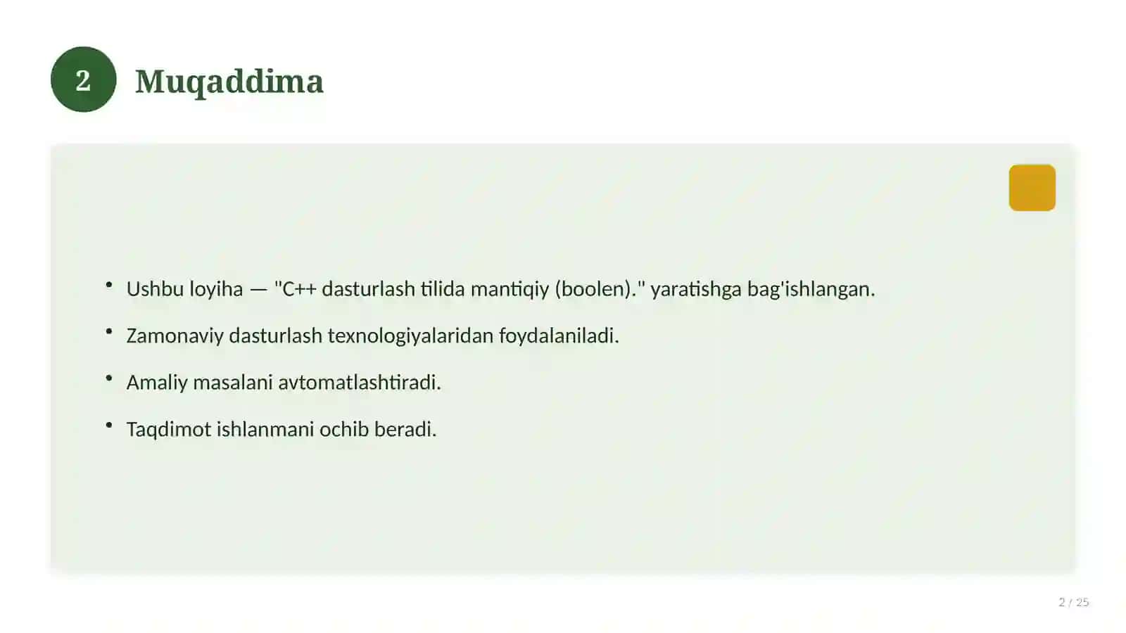 C++ dasturlash tilida mantiqiy (boolen) 2