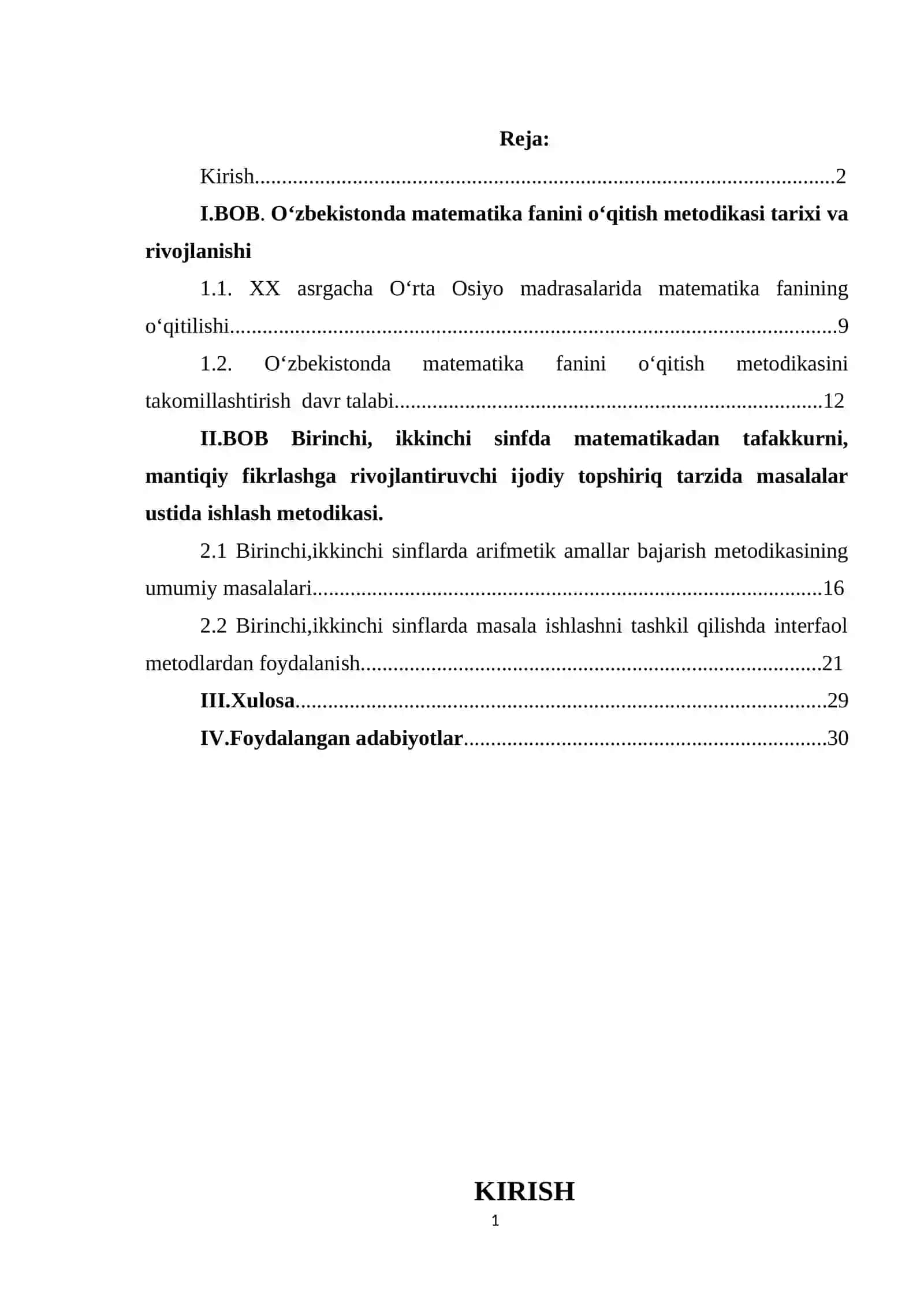BOSHLANG‘ICH SINFDA MATEMATIKADAN TAFAKKURNI, MANTIQIY FIKRLASHGA RIVOJLANTIRUVCHI IJODIY TOPSHIRIQ TARZIDA MASALALAR USTIDA ISHLASH METODIKASI (1-2-SINF MISOLIDA) 2