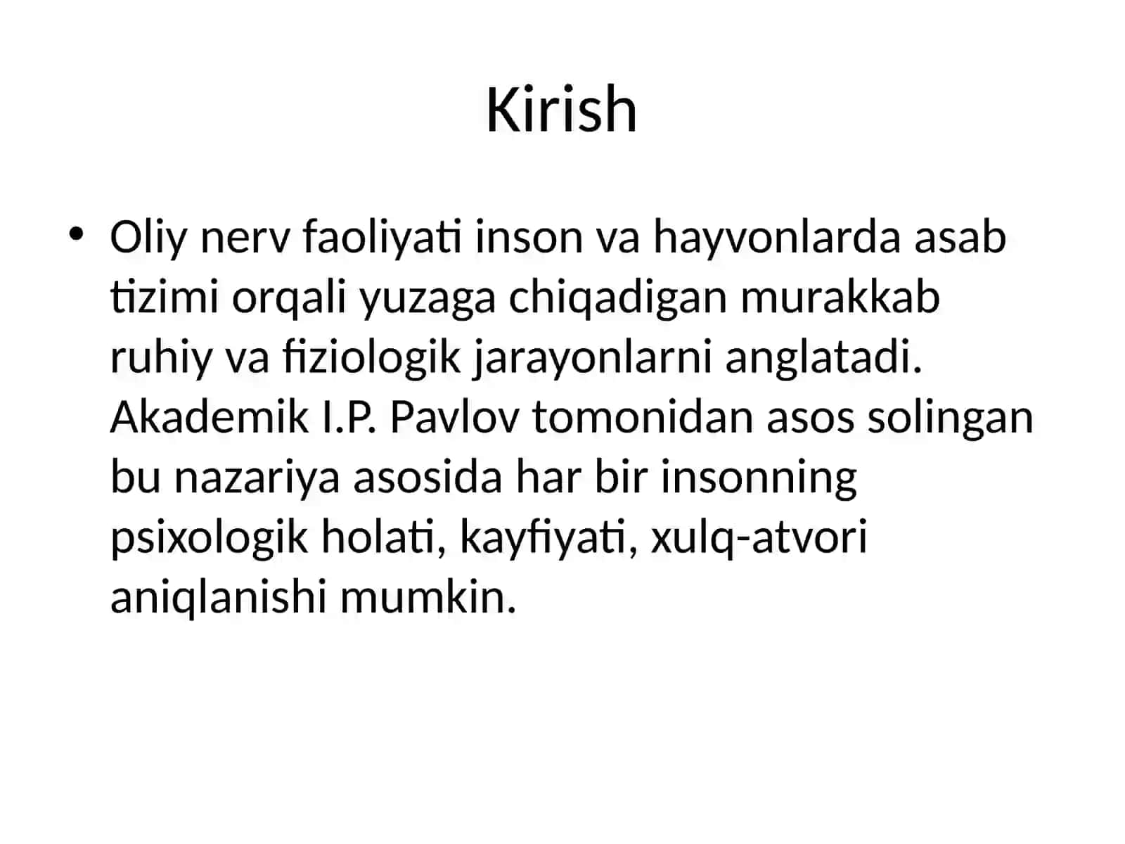 Oliy nerv faoliyati tiplari 2
