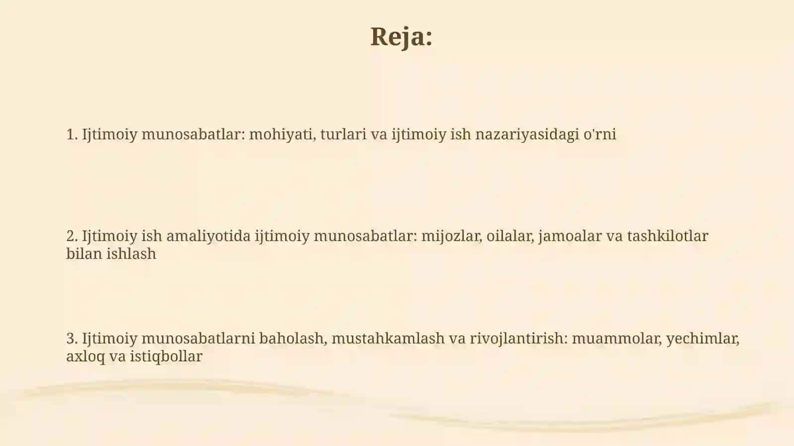 Ijtimoiy munosabatlar va ularning ijtimoiy ishdagio'rni 2